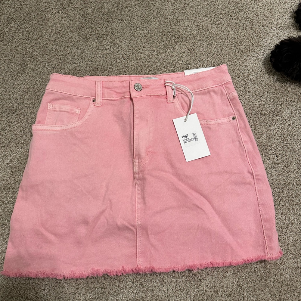 Pink mini skirt